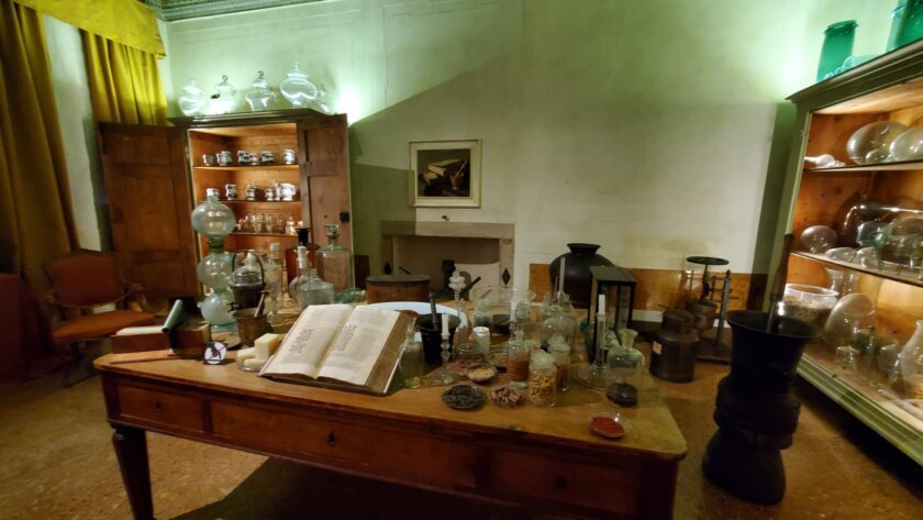A photograph of a perfume maker's workshop 
