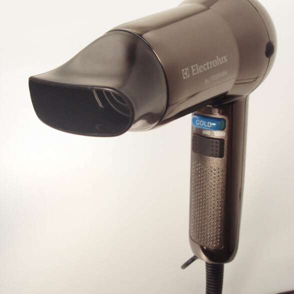 Elextroluc Hair Dryer Via Wikimedia A photo of a hair dryer