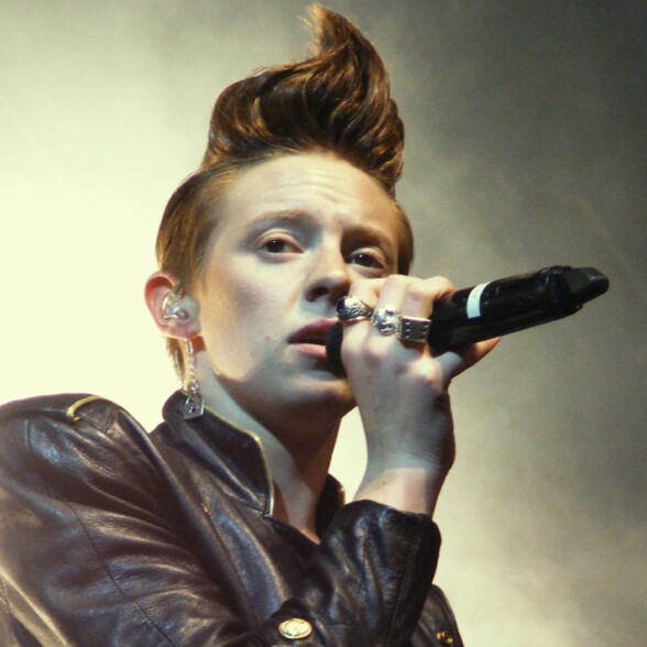 A woman with a quiff haircut