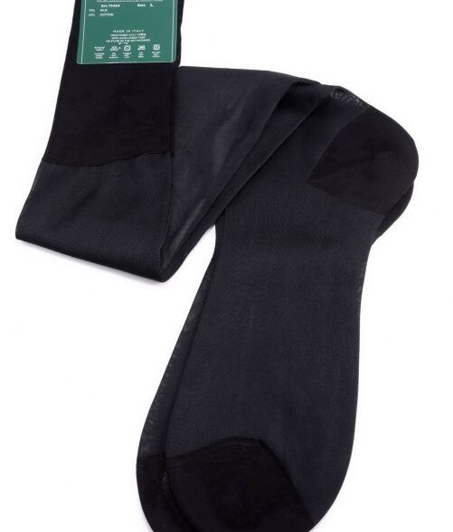 Finest Socks In The World - Over The Calf in Black Silk