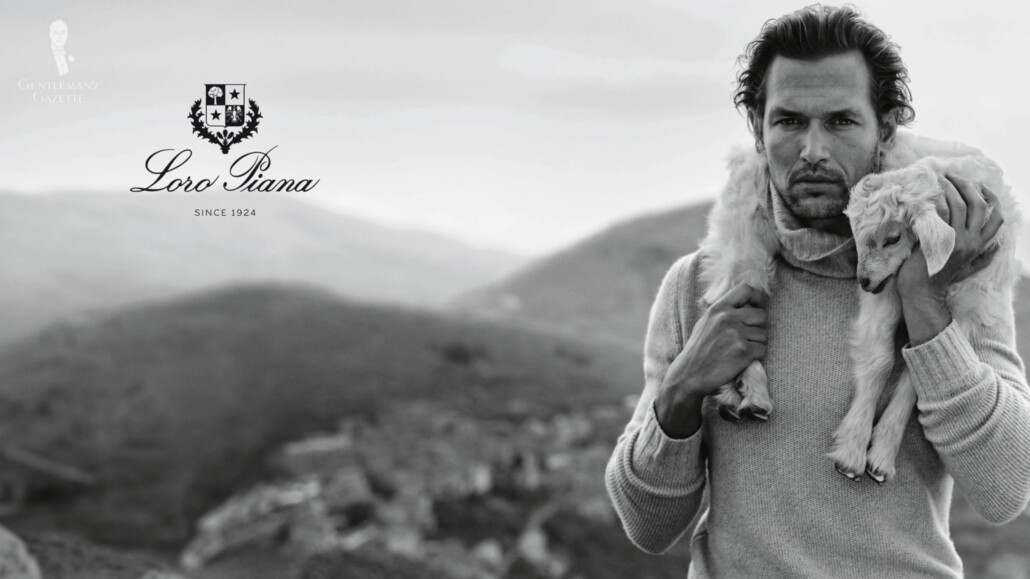 Loro Piana features the animals the fibers are derived from to portray themselves as an artisanal grade manufacturer.