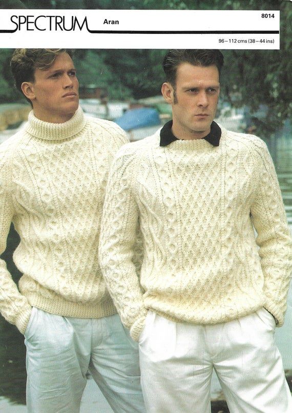 The Aran knit was also available as a turtleneck like you can see in this 1980s model