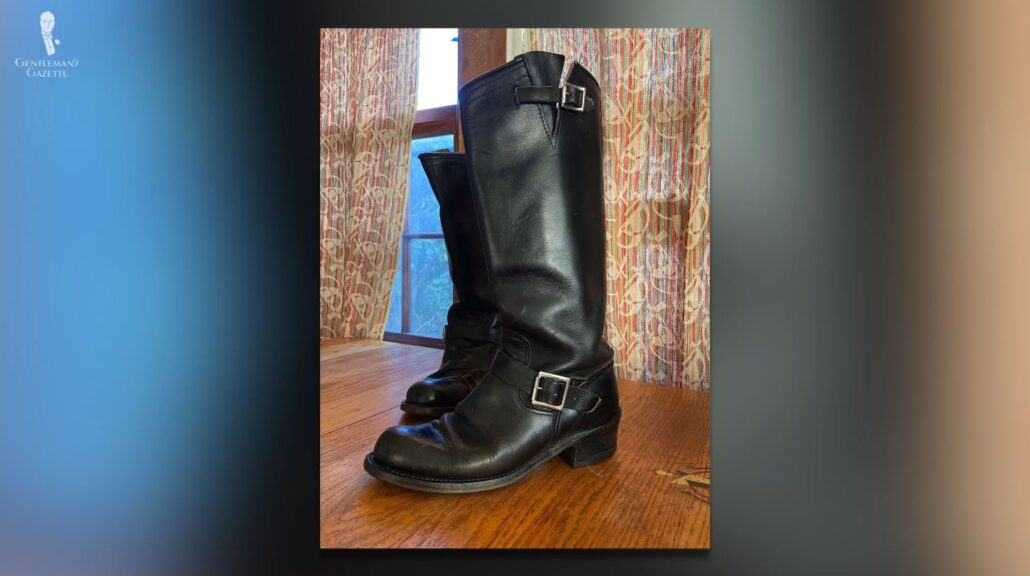 A pair of vintage Sears engineer boots [Image Credit: DeadlockVintage]