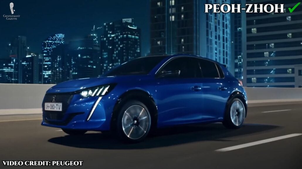 French car manufacturer Peugeot's name is properly pronounced as "PEOH-ZHOH." [Image Credit: Peugeot]