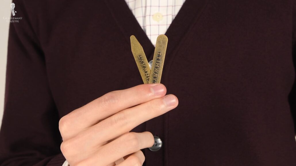 Brass collar stays are included with every Charles Tyrwhitt dress shirt.