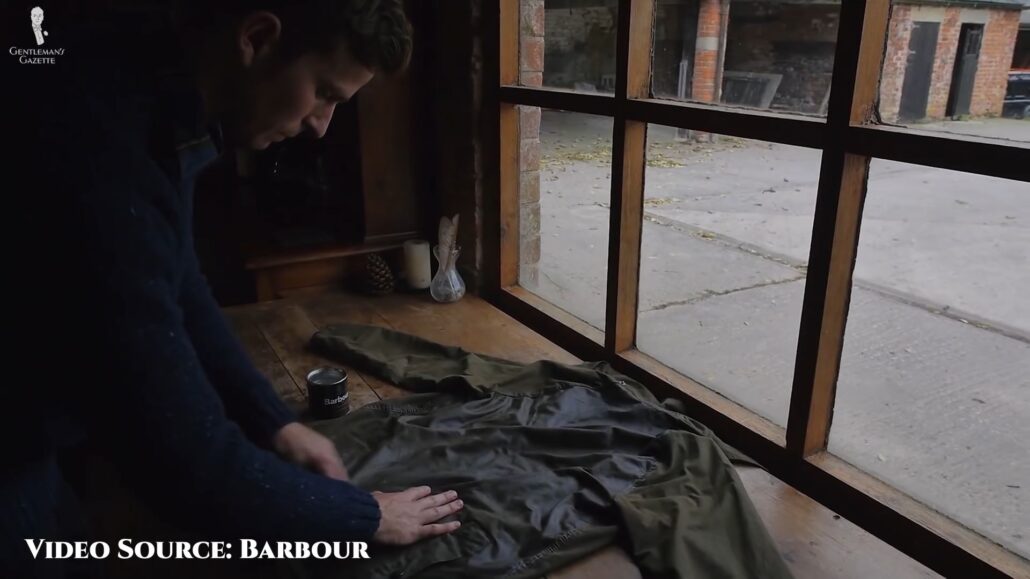 Rewax your waxed cotton jackets yearly to maintain its quality and appearance [Image Credit: Barbour]
