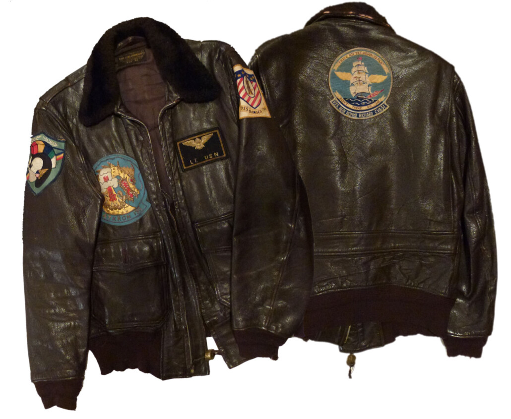A G1 bomber jacket adorned with various patches