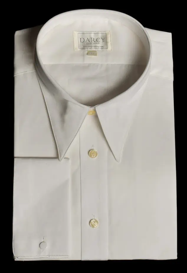 A modern reproduction style spearpoint collar shirt by Darcy Clothing
