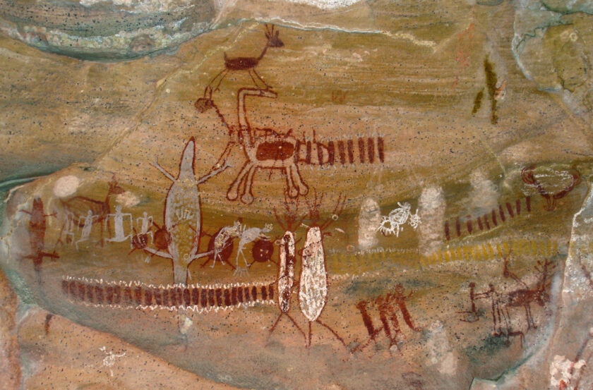 A photograph of a cave painting