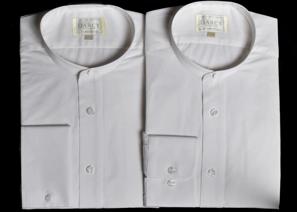 Fabulous Pattern Mandarin Collar Shirt - White