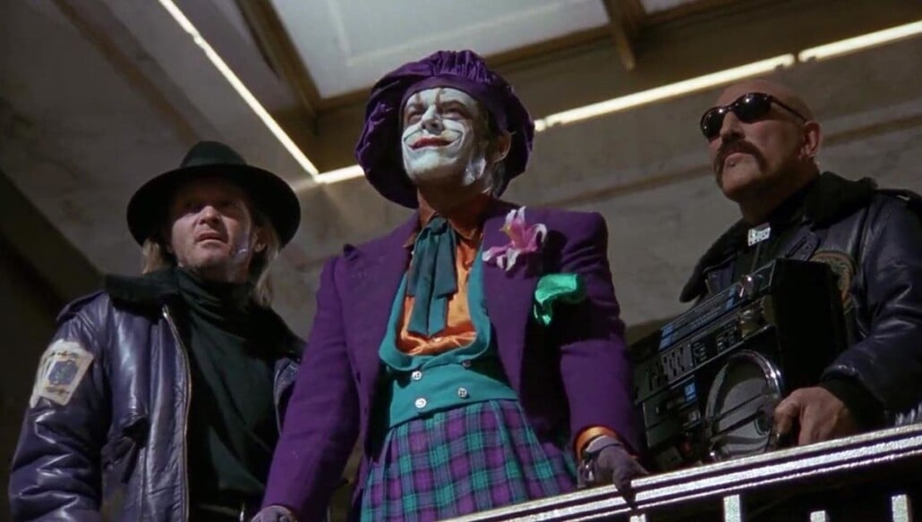 Jack Nicholson As The Joker Provided His Gang With Purple Bomber Jackets Jack Nicholson as The Joker provided his gang with purple bomber jackets