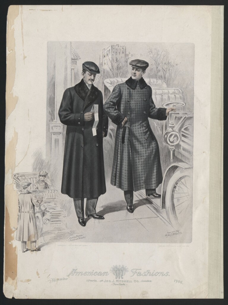 Outerwear was an extremely practical element during the early days of motorized transport
