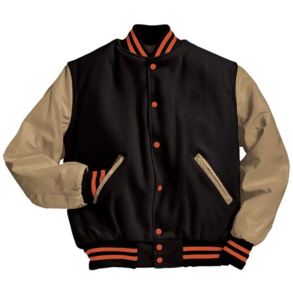 The varsity jacket shares a lot of design cues with bomber jackets