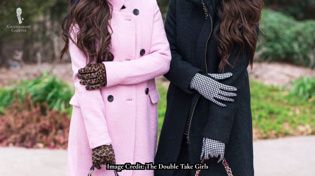 Printed gloves as worn by ladies for winter [Image Credit: The Double Take Girls]