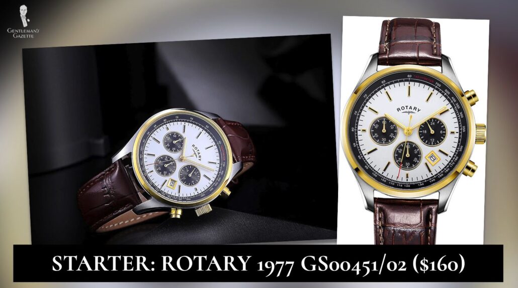 Rotary Chronograph 1977 Vintage Racing Gents watch - GS00451/02 [Image Credit: Rotary]