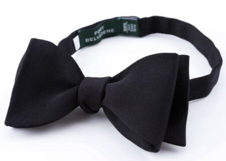 Black Bow Tie in Silk Faille Grosgrain Sized Butterfly by Fort Belvedere