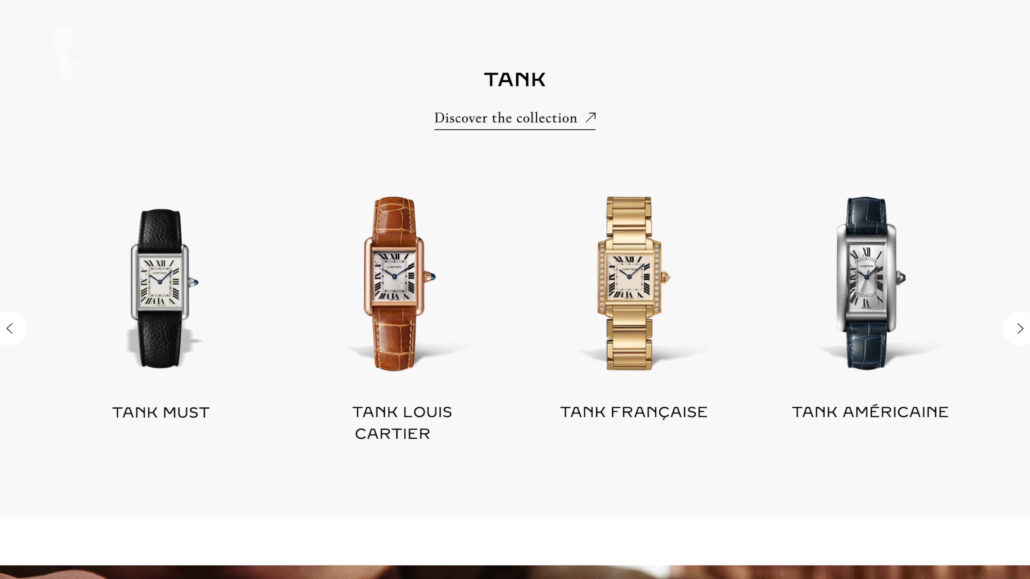 Cartier Tank collection.