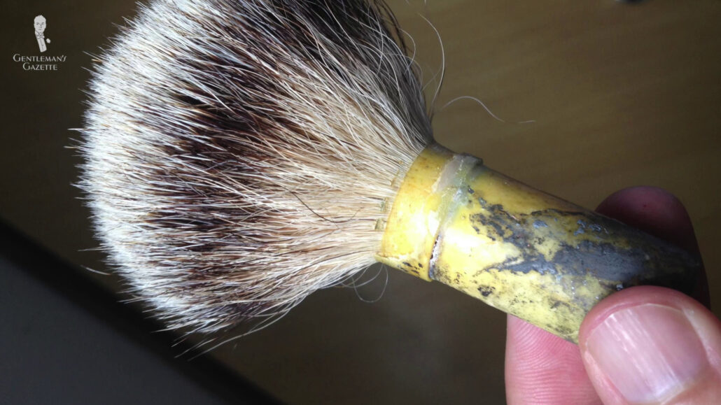 Cheap brushes are often glued resulting in the knot separating from the handle.