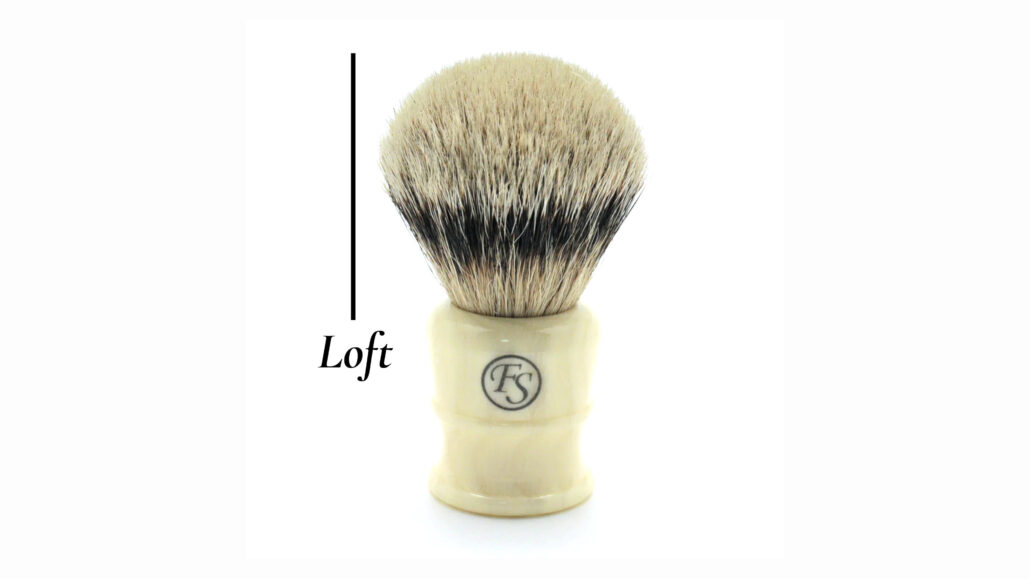 Expensive shaving brushes are more likely to have knots of variable length called "loft".