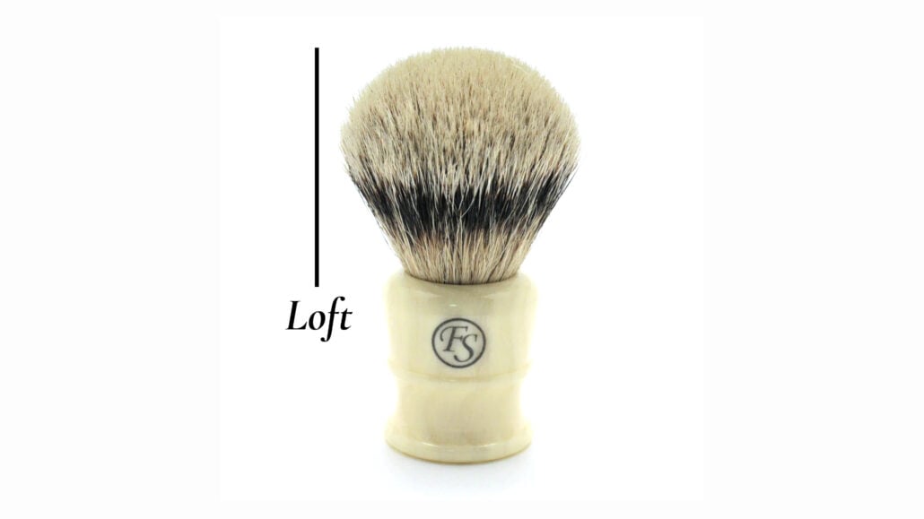 Expensive shaving brushes are more likely to have knots of variable length called "loft".