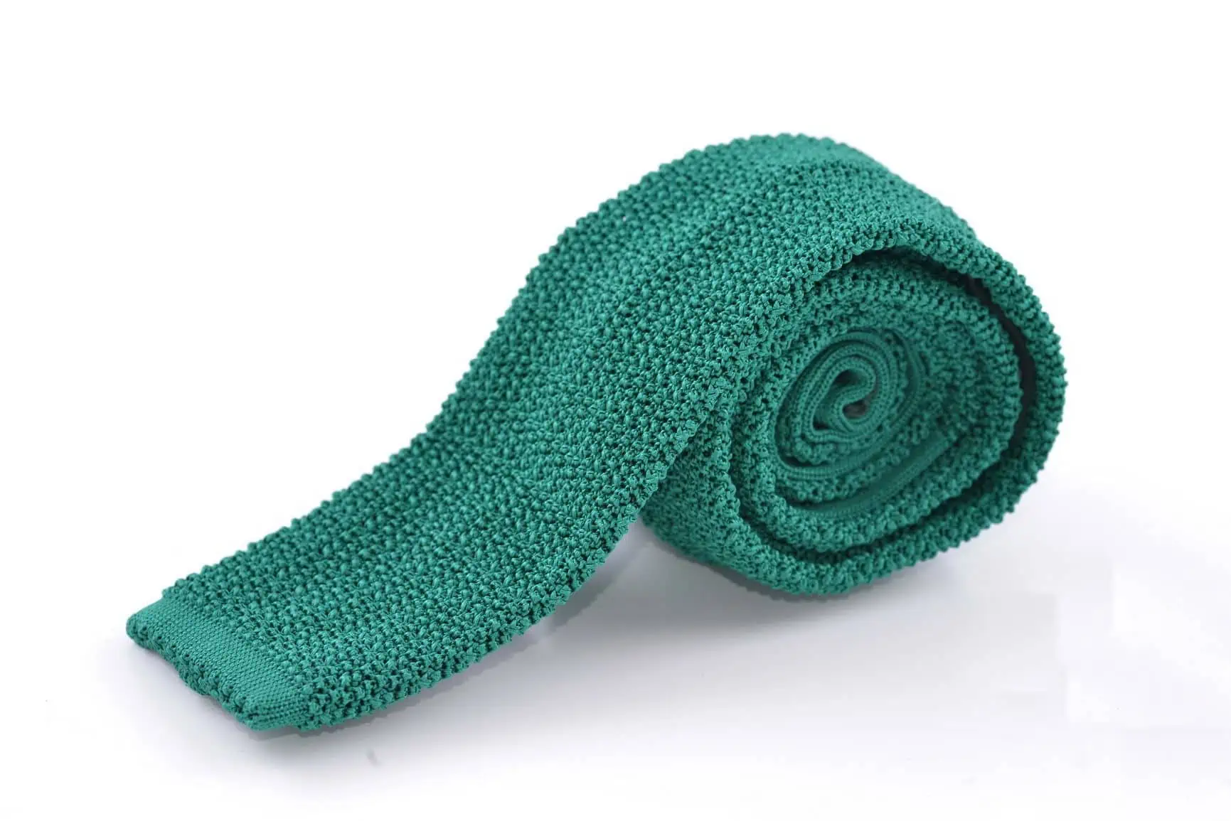 Knit Tie in Solid Malachite Green Silk