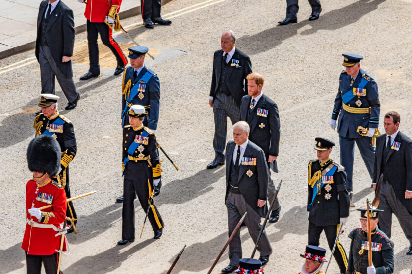A photograph of Queen Elizabeth II's funeral procession