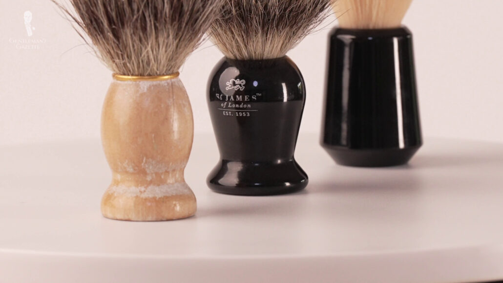Shaving brush handles can be made from any number of materials.