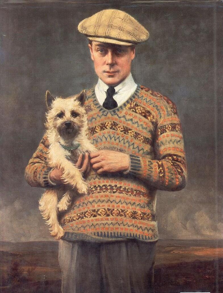 The Prince of Wales wears a Fair Isle sweater in this painting
