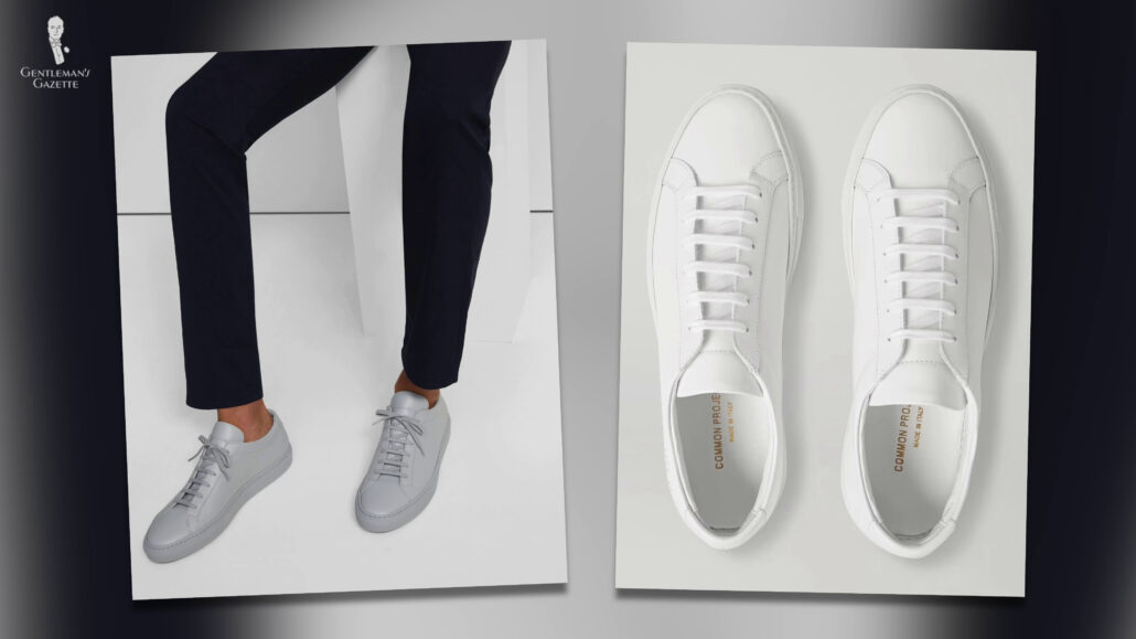 Common Projects Achilles original leather white classic well-designed sneakers.
