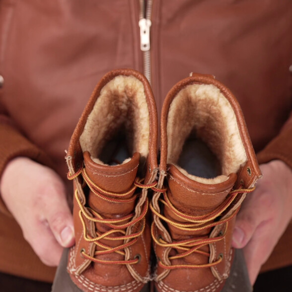 Only the upper portion of the boot is shearling-lined.