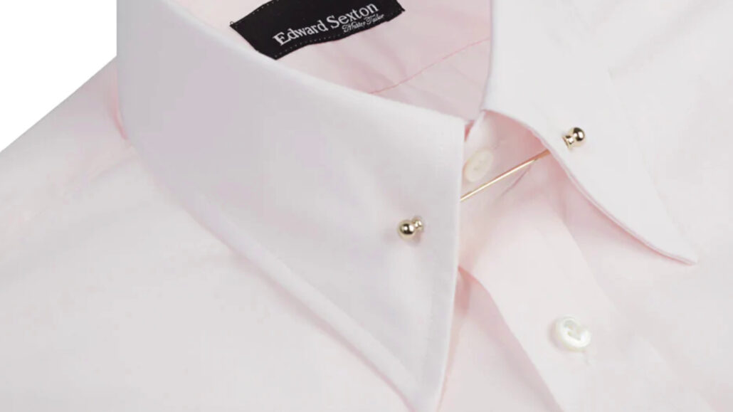 Dapper classic pink shirt with pinhole collar from Edward Sexton.