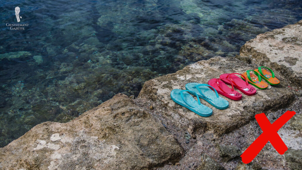 Flipflops are used only during water types of activities.