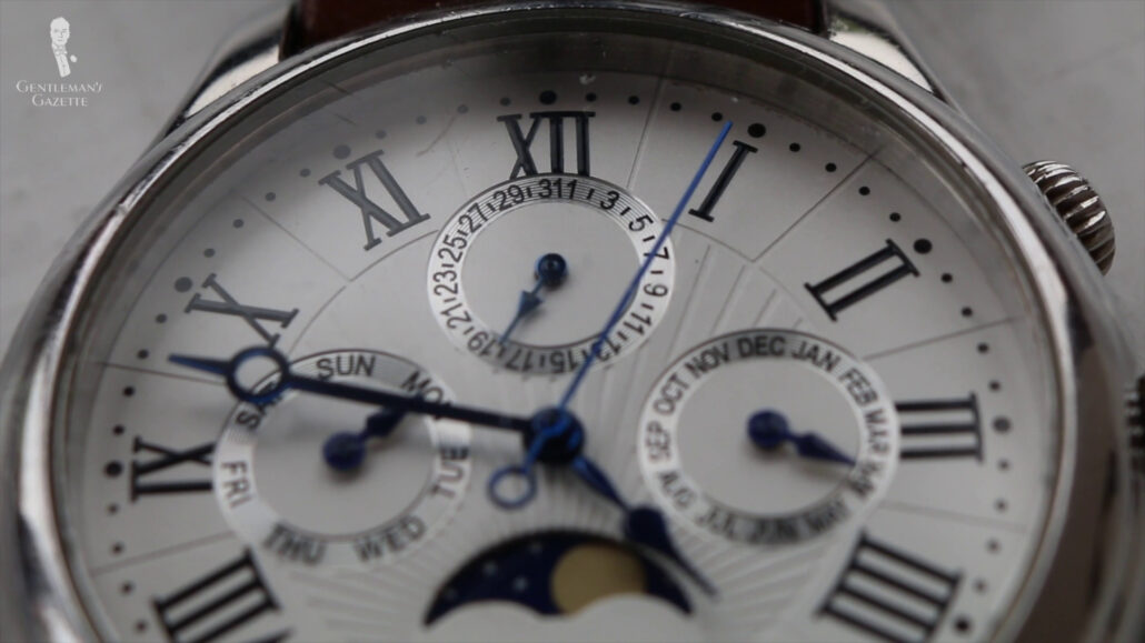 A vintage watch upclose.