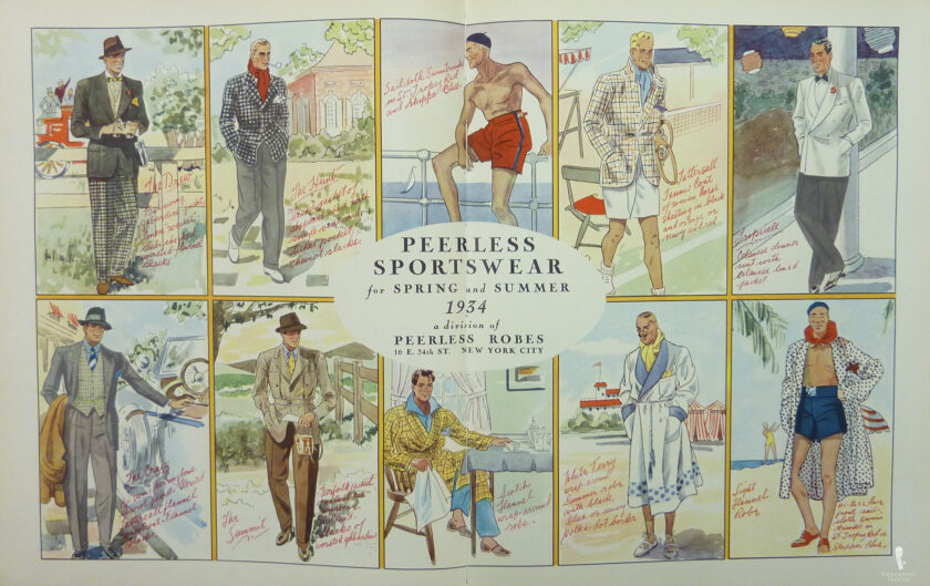 Series of illustrations depicting men in Classic summer wear