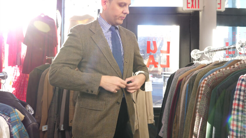 Raphael in a refined tweed jacket that cost him 35 bucks.