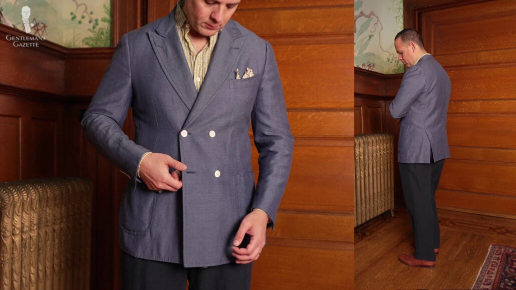 Raphael in his laid-back light blue sport coat Neopolitan style ensemble.