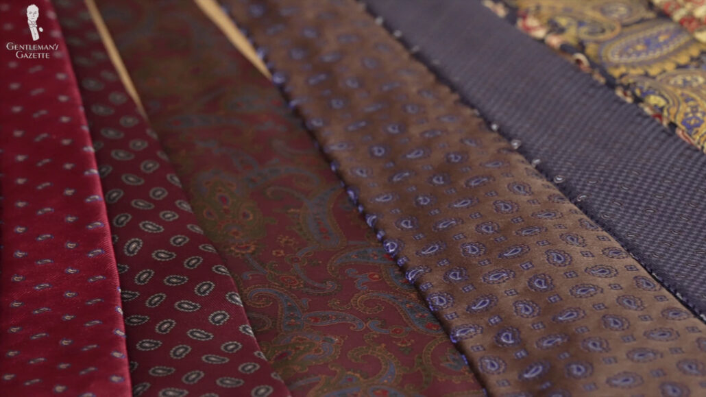 Patterned neckties that can blend visually with any interesting outfit. Patterned neckties by Fort Belvedere