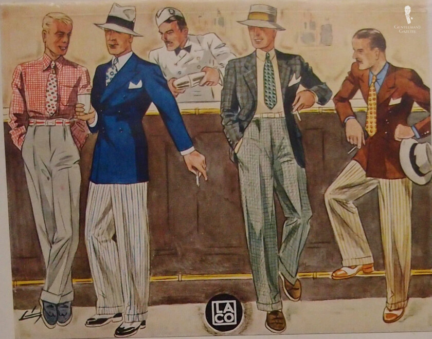 Illustration of men chatting at a bar