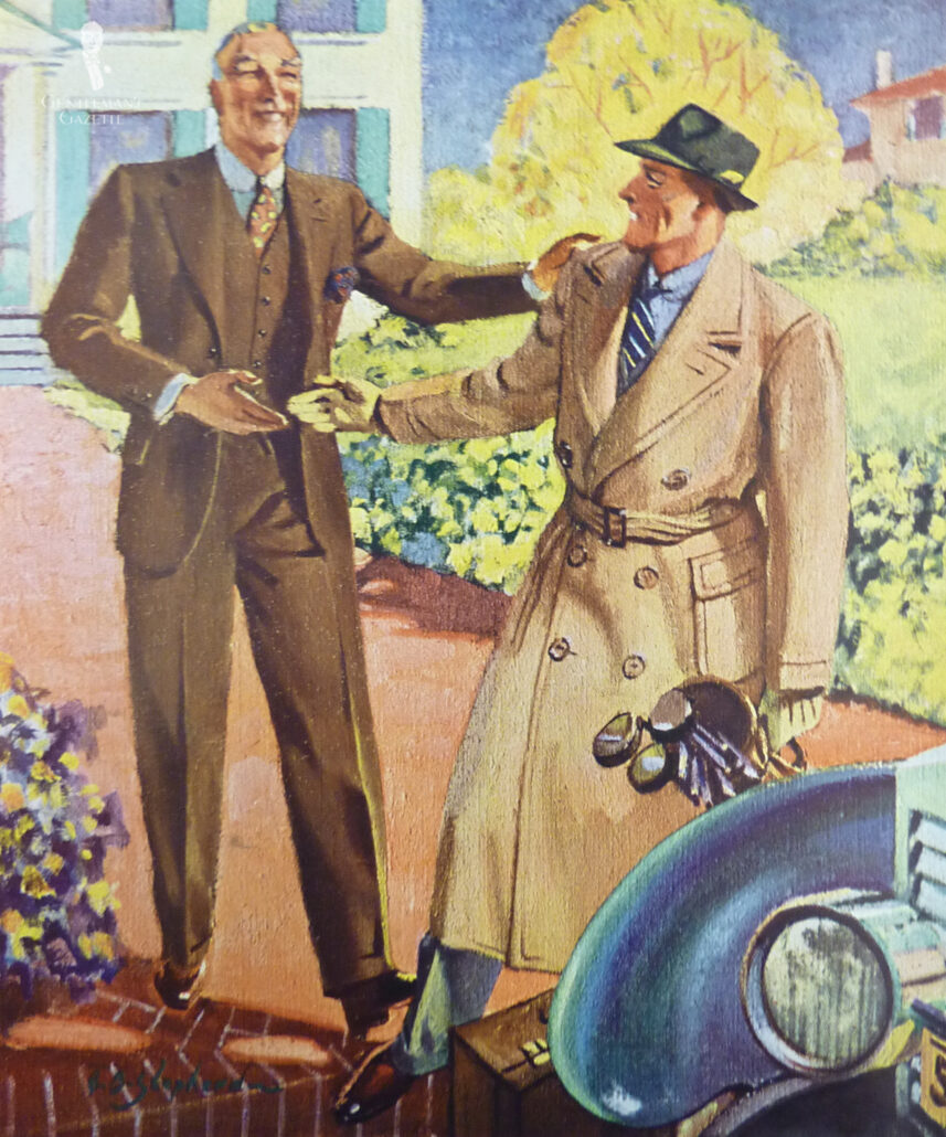 Illustration of two men meeting