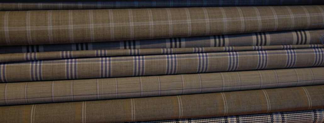 Photo of Bolts of wool on display from Vitale Barberis Canonico