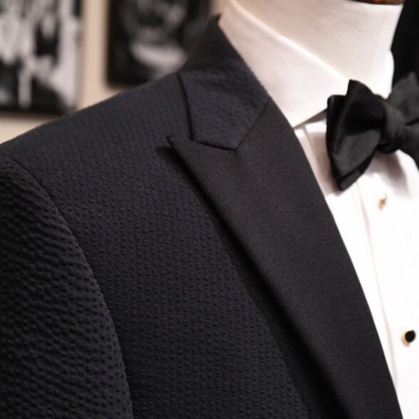 Photo of a dinner jacket made from seersucker