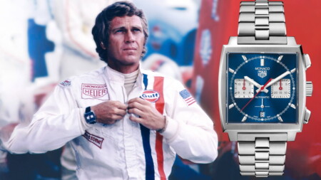 Steve McQueen was famous for wearing a TAG Heuer Monaco Chronograph at Le Mans