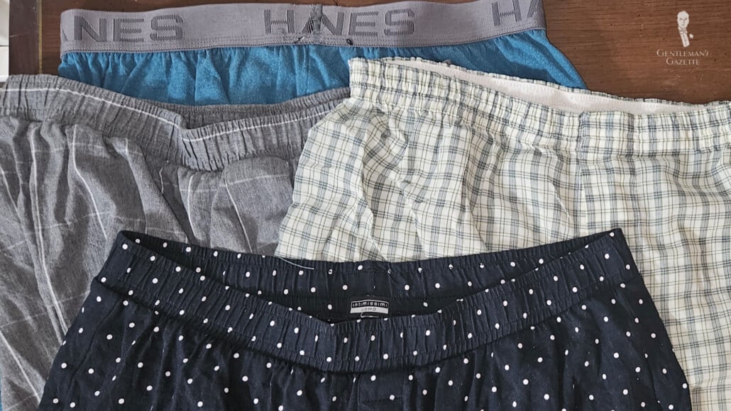 Photo of four pairs of boxer shorts