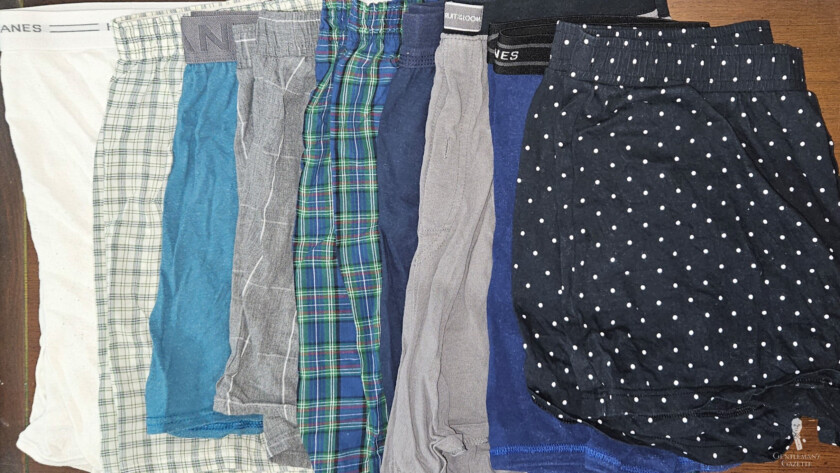 Photo of several pairs of boxer shorts