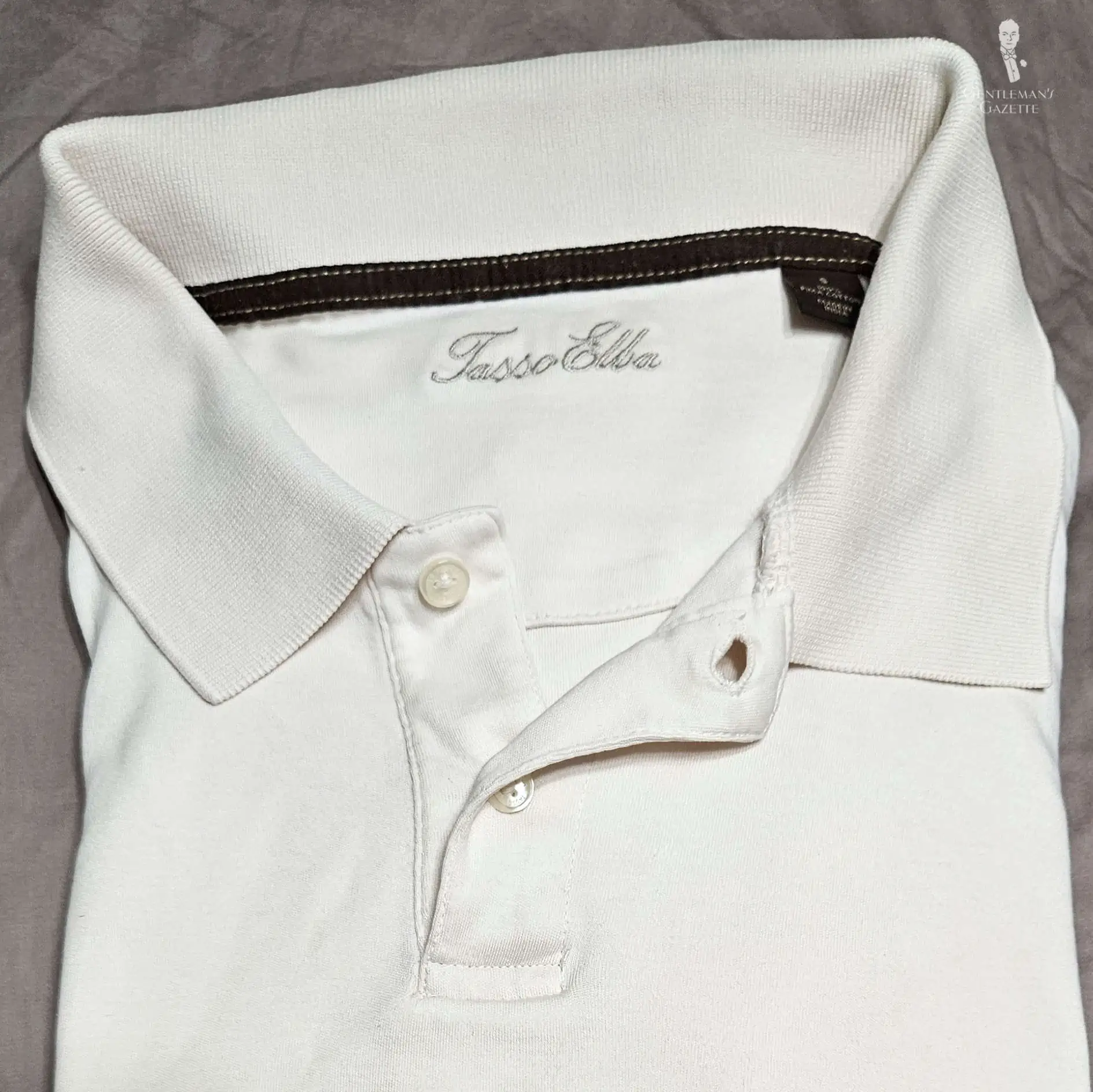White Long Sleeve Polo Casual Set in Pure Cotton