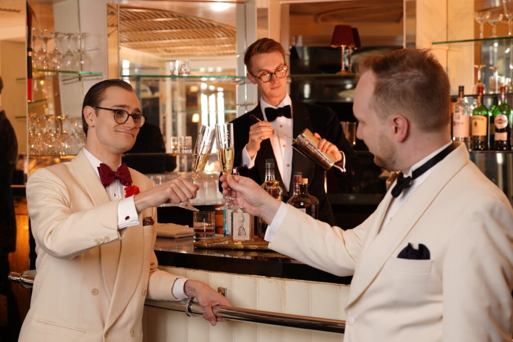Toasting In Black Tie Champagne Photo of Toasting in Black Tie champagne