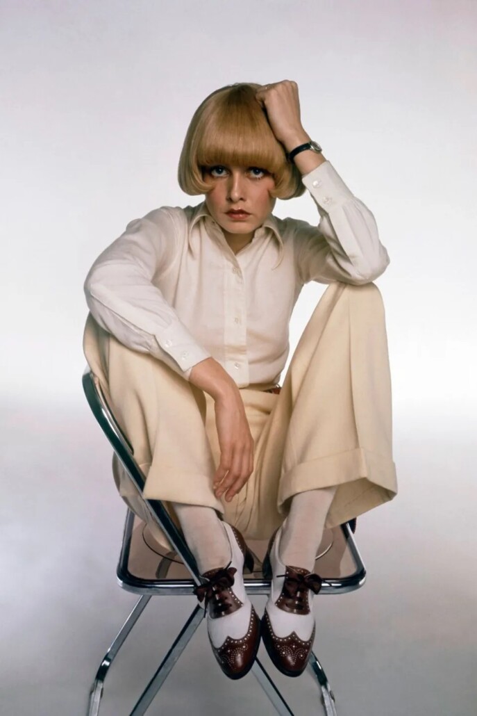 Twiggy is the British fashion icon who famously wore a pair of George Cleverley brogues