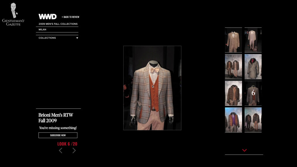 Brioni expanded their range in more affordable ready to wear lines.