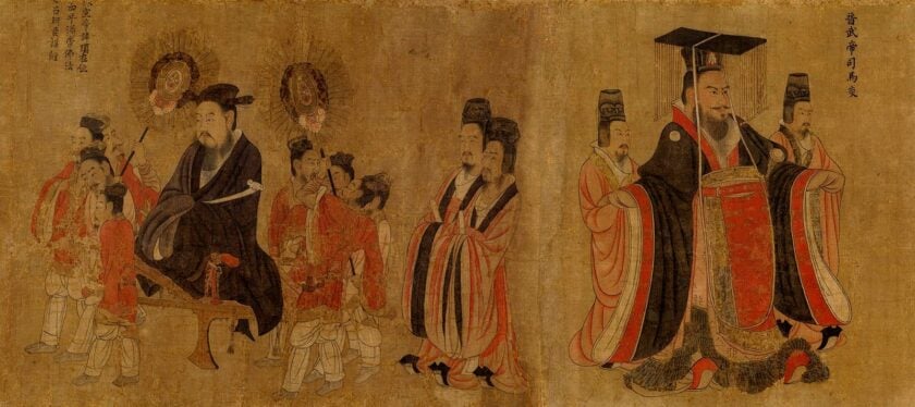 Detail From Yan Thirteen Emperors Imperial China Image Credit Wikimedia Illustration of an ancient Chinese court scene