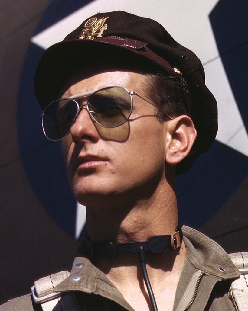 F.w. Hunter Army Test Pilot With An 6531 Sunglasses Image Credit Wikimedia Photo of an American airman wearing sunglasses
